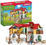 schleich FARM WORLD — 42407 Large Farm House, 97-Piece Toy Farm House with 3 Rooms, Farmer Figurines and Multiple Animal Toys with Accessories, Farm Toys for Boys and Girls Ages 3+