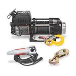 Warrior Ninja 2500lb 12v Electric Winch - Wired Hand Control, High Power Motor, Heavy Duty Contacts, Steel Planetary Gearing, Steel Drum, Watertight Socket, Chip Resistant Paint - Synthetic Rope