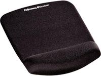 Fellowes PlushTouch Wrist Rest with Mouse Pad, FoamFusion Technology, Black (9252001)