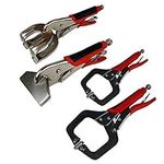 4pcs Welding C CLAMP MOLE VICE Grip Sheet Metal Locking Pliers Wrench (4pc Set (1 of Each))