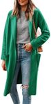 Fall Jacket Cardigans for Women Long Trench Coat Long Sweaters 2024 Outfits Oversized Coatigan Christmas Green L