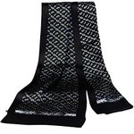 Fashion Mens 100% Silk Long Scarf/Cravat Scarives Double Layer Black