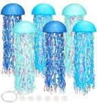 Under The Sea Party Decorations,Jellyfish Paper Lanterns with Hooks+Rope,10in Hanging Jelly Fish for Birthday,Mermaid,Baby Shark,Ocean Themed Party, Kids Room Supplies