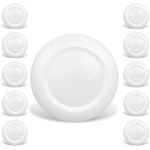 JULLISON 10 Packs 4 inch LED Low Profile Recessed & Surface Mount Disk Light, Round, 10W, 600 Lumens, 3000K Warm White, CRI80, DOB Design, Dimmable, Energy Star, ETL Listed, White