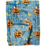 Berkshire Blanket & Home Co. Berkshire Home & Blanket Co. Peanuts Gang Snoopy Throw Blanket Featuring Snoopy with Woodstock Sleeping on a Jack-O-Lantern