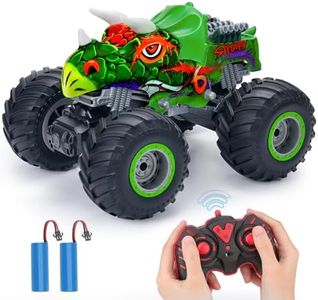 PREBOX Monster Truck Télécommandé pour Garçons 8-12, Jouets de Voiture Taureau Dinosaure RC pour Enfants 4-7, Cadeaux d'anniversaire pour Garçons avec Lumières Musicales