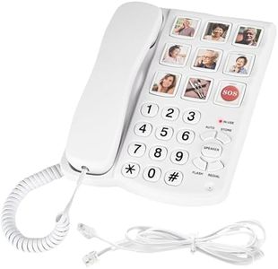 Telephones for Seniors, Dementia Phone for Seniors - 9 Picture Memory Corded Landline Telephone for Elderly - One-Touch Dial, 110dB+ Amplified Ringer -Home Phones for The Visually Impaired, Alzheimer