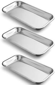 COYMOS 3 Pack Surgical Tray, Stainless Steel Tray for Lab Instrument Supplies, Tattoo Tool (Silver)