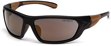 Carhartt CHB290D Carbondale SAFETY Glasses, Black/Tan Frame, Antique Mirror Lens