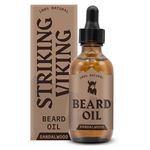 Striking Vikings Beard Oil for Men - Natural Organic Formula with Tea Tree, Argan and Jojoba Oils for Men - Promotes Growth, Softens, & Hydrates (Sandalwood)