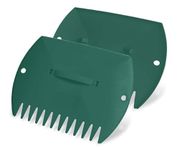 GardenHOME Garden and Yard Leaf Scoops, Large Sized Hand Rakes, Multiple Use for Leaves, Lawn Debris and 1 Pair (Green)