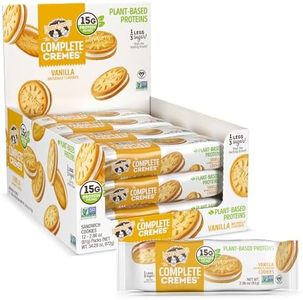 Lenny & Larry's The Complete Cremes®, Sandwich Cookies, Vanilla, Vegan, 5g Plant Protein, 6 Cookies Per Pack (Box of 12)