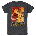 Disney Lion King Paste Young Men's Short Sleeve Tee Shirt, Black, Medium