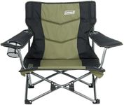 Coleman Swagger Quad Fold Event Chair | Outdoor Camping Chair, Lightweight Beach Chair, Wide Padded Seat for Comfort, Durable Steel Frame, Foldable, Black/Green