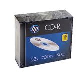 HP CD-R 700MB Premium Recordable Compact Disc Slimcase 52x Speed (Pack of 10)