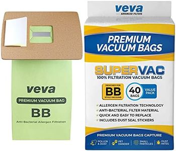 VEVA 40 Pack Premium SuperVac Vacuum Bags Style BB Work with All Handheld Vacuum Models BB180, BB280, BB850, BB870, BB880, BB900, BB1000, BB1100, BB1200