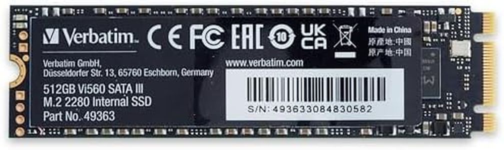 VERBATIM Vi560 S3 M.2 SSD - SSD Interno 512GB - Solid State Drive - Adaptador SATA III M.2 - Unidad SSD Interna con tecnología 3D-NAND - SSD de Alto Rendimiento 512GB - hasta 560MB/s - Azul