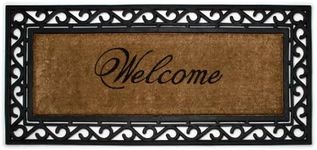 Abbott Collection 35-RFW/2523 Coir and Rubber Welcome Door Mat, Black