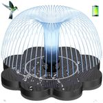 GAIZERL 3.5W Solar Fountain with 2000mAh Battery - Work On Cloudy Day- 2024 Upgrade Lucky Flower Glass Panel Solar Bird Bath Fountains, Hummingbird Water Fountain Pumps for Birdbath, Pool, and Pond