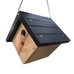 Triangle Cedar Bird House, 6.5" D x 7.1" W x 11.8" H, Natural Wood Color - Backyard Expressions