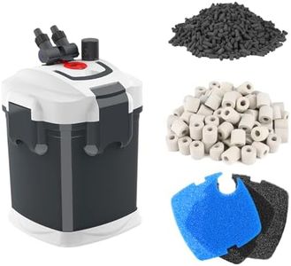 fishkeeper 660GPH Canister Filter, 3-Stage Filtration Aquarium Filter with Quartz Balls and Filter Cotton, Ultra-Quiet External Aquarium Canister Filter for Freshwater and Saltwater up to 230Gal (45W)