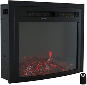 Sunnydaze Black Contemporary Indoor Electric Fireplace Insert - Wall Mount Electric Fireplace Heater with 9 Color Options - 23-Inch