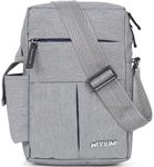 Wooum Water Resistance Side Bag - Travel Bag - Office Business Bag - Cross Body Bag - Messenger Bag - Sling Bag for Men and Women Adjustable Strap (Light Grey)