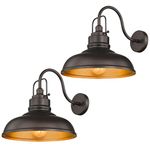 zeyu 2 Pack Gooseneck Barn Lights Outdoor, Outdoor Wall Sconces for Porch Patio, 18" Farmhouse barn Lights in Oil Rubbed Bronze Finish, 016-1BL-2 ORB