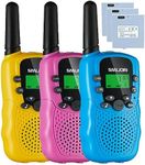 Walkie Talkies for Kids Adults 3 Pack, Long Range Walky Talky Family Toys Gift 2 Way Radios 22 Channels with Li-ion Battery USB-C Cable for Outside Adventures, Camping, Hiking (Rechargeable)