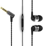 SoundMAGIC E80C Wired Earbuds with Microphone HiFi Stereo Earphones Noise Isolating in Ear Headphones Comfortable Fit Super Bass for Audiophile Gunmetal