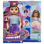 Hasbro Baby Alive Princess Ellie Grows Up! Brown Hair, Interactive Doll with Accessories, Toys for 3+ Years Old Girls and Boys, 18-Inch