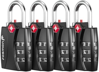 Fosmon TSA Accepted Luggage Locks, Fosmon Open Alert Indicator 3 Digit Combination Padlock Codes Alloy Body for Travel Bag, Suit Case, Lockers, Gym, Bike Locks or Other (2 Pack)