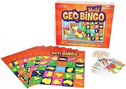 GeoToys GeoBingo, World Bingo for Kids, Geography Game for Home, School, or Camp, Classic Bingo Games for Family, Play & Learn Countries of the World, Kids Educational Games Ages 4 and Up