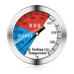 BBQ Thermometer Gauge,Charcoal Grill Pit Smoker Temp Gauge Grill Thermometer with Fahrenheit and Heat Indicator