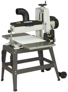 16-Inch Drum Sander for Woodworking, Open Stand with Variable Speed Control, 1500W Motor, Efficient Dust Collection System (white, 16in)