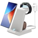 Charging Station for Samsung, 3 in 1 Charger for Samsung Galaxy Watch 6 5 Pro 4 3, Charger Station for Samsung S23 Ultra S22 S21 A14 Note20 10 Flip Z Fold, Wireless Watch Charger Stand for Galaxy Buds