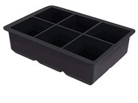 Clazkit Silicone Ice Cube Tray Size : 6-Square (Big)[Multicolor] Pack of 1, Black