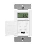 Enerlites HET01-C Programmable Timer Switch for Lights, Fans, Motors, 7-Day 18 ON/Off Programs, Neutral Wire Required - White