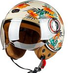 Adult Open Face Helmet Motorcycle Motorbike Scooter Adventure Retro Style Cruiser Touring Helme for Youth Men Women,DOT/ECE Approved G,M