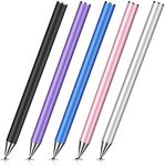 MEKO Stylus Pen for iPad, 5 Pack Precision Disc Stylus Pens for Touch Screens, Universal High Sensitivity & Fine Point Tablet Touch Screen Pen for iPad/Pro/Air/Mini/iPhone/Samsung/Google/Motorola