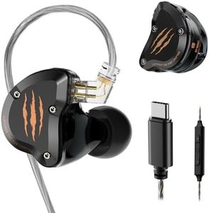 Rythflo in Ear Monitors Headphones, HiFi Wired Earbuds with 1BA+1DD, Type-C with Microphone Earphone, IEM Headset with Detachable Recessed 2Pin Cable for Gaming, Musicians, Singer
