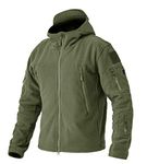 EKLENTSON Mens Windbreaker Jackets Army Hoodies Fleece Outdoor Camping Hiking Jacket Winter Coat Zip Pocket Army Green,XL