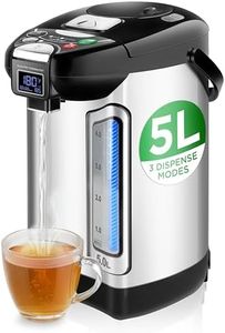 NutriChef Digital Water Boiler and Warmer - 5L/5.28 Qt Stainless Electric Hot Water Dispenser w/LCD Display, Rotating Base, Keep Warm, Auto Shut Off, Safety Lock, Instant Heating for Coffee & Tea