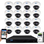 GW Security 16 Channel 4K NVR 8MP AI Human Detection Starlight Color Night Vision Security Camera System with Microphone 16 UHD 4K 2160P PoE Outdoor/Indoor Security Camera System with Microphone