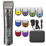 Opove H5 Hair Clippers for Men - Professional Cordless Clippers with 250min Runtime & Smart LCD - Quiet hair Trimmer, Perfect for Kids, Bearded Men, Women & Barbers(with Portable Case)