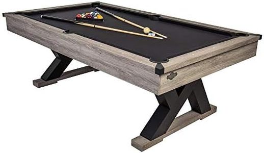 American Legend Kirkwood 90” Billiard Table with Rustic Finish, K-Shaped Legs and Black Cloth, Brown
