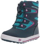 Merrell Kids Girls Snow Bank 3.0 Wtrpf Winter Boot, Navy/Turq, 2 M US