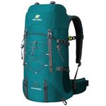 N NEVO RHINO Waterproof Hiking Backpack 50L/60L, Camping Backpack with Rain Cover, Hiking Travel Mountaineering Backpack, New Darkgreen, 60L, Sport