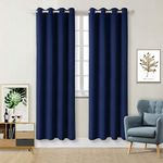 BGment Blackout Curtains - Grommet Thermal Insulated Room Darkening Bedroom and Living Room Curtain, 2 Panels of 52 x 84 Inch, Navy