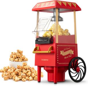 Cozeemax 1200W Popcorn Maker – Red Electric Hot Air Popper